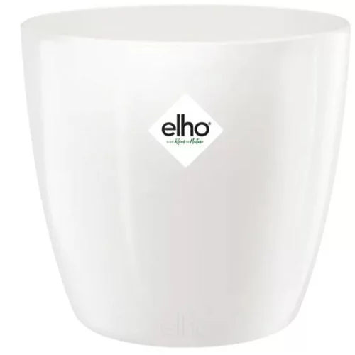 ELHO brussels Diamond Okrugla tegla za biljke (Vanjska dimenzija (ø x V): 25 x 23 cm, Bijele boje, Plastika, Sjaj)