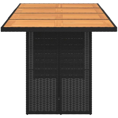 VidaXL vrtni stol s pločom od drva bagrema crni 190x80x74 cm poliratan Slike