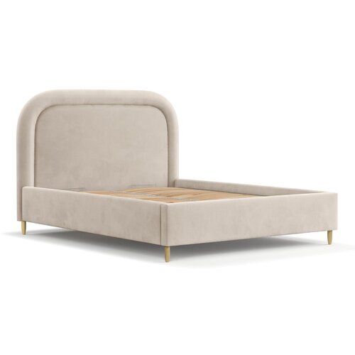 Maison de R&amp;ecirc;ve Bež tapecirani bračni krevet s prostorom za odlaganje s podnicom 180x200 cm Mija &amp;ndash; Slike