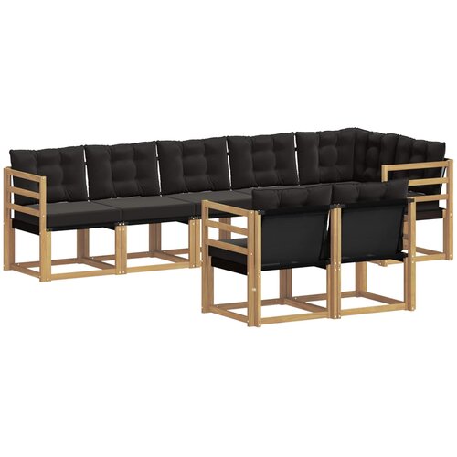 vidaXL Zunanja garnitura za sedenje z blazino 8 pcs Bela in črna, (5000282571) Cene