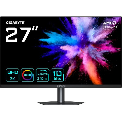 Gigabyte GO27Q24 računalni monitor 68,6 cm (27") 2560 x 1440 pikseli Quad HD QD-OLED Črna Cene