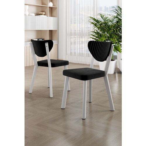 Hanah home set stolica (4 komada) arfe black white Slike