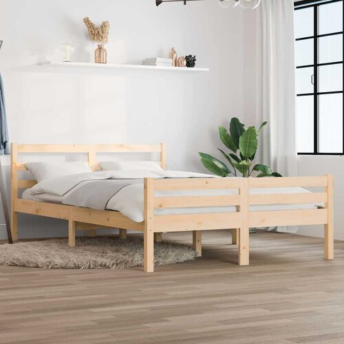  Okvir za krevet od masivnog drva 135 x 190 cm bračni Cijene