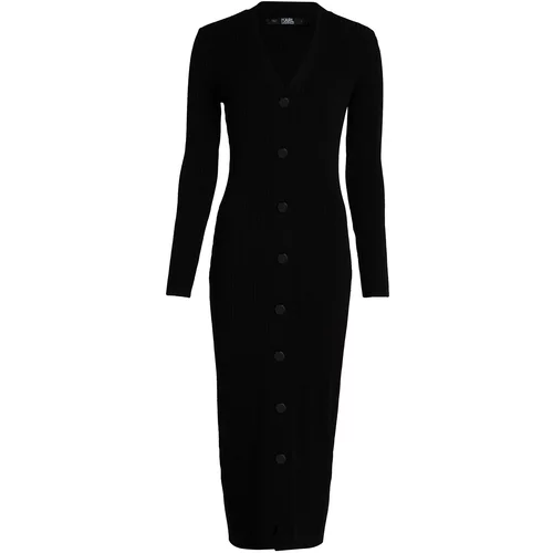 Karl Lagerfeld Pletena obleka črna