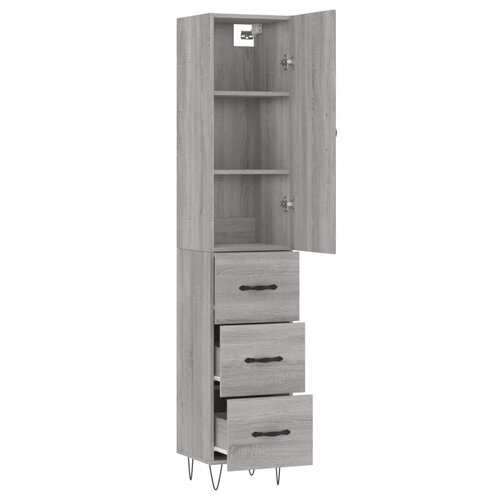  Visoka komoda siva sonome 34,5x34x180 cm od konstruiranog drva Slike