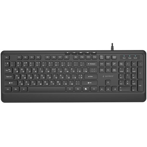 Gembird KB-MCH-05-CYRL Slim wired multimedia keyboard, black, RU layout Cijene