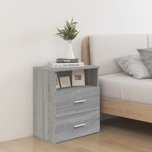 VidaXL Nočna omarica siva sonoma 50x32x60 cm Slike