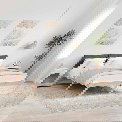  Okvir kreveta smeđe i tamnosivo 135 x 190 cm Masivna borovina Cijene