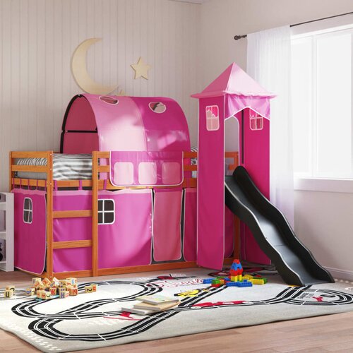 The Living Store Pograd s toboganom in zavesami roza 90x200 cm - Pograd, (21428189) Slike