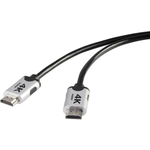 SpeaKa Professional Premium HDMI 4k/Ultra-HD Priključni kabel [1x Muški konektor HDMI - 1x Muški konektor HDMI] 1 m Crna