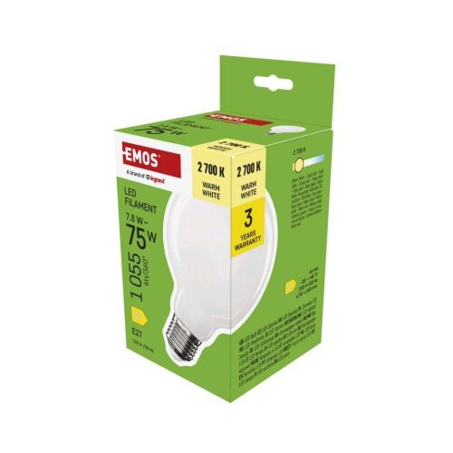  LED žarnica Filament G95 / E27 / 7,8 W (75 W) / 1055 lm / Toplo bel Cene