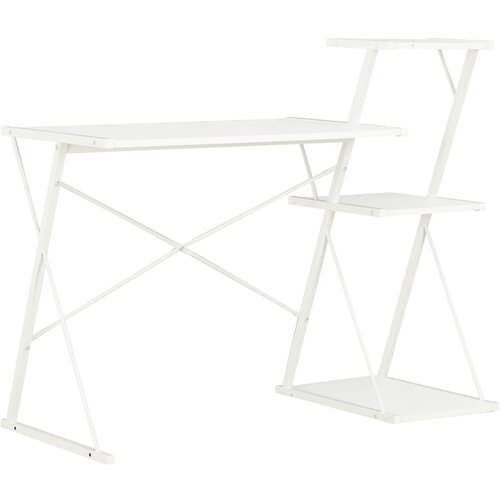 vidaXL Pisalna miza s polico bela 116x50x93 cm Cene
