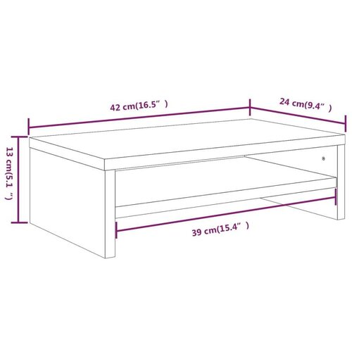 VidaXL Stalak za monitor boja sivog hrasta 42 x 24 x 13 cm drveni Slike