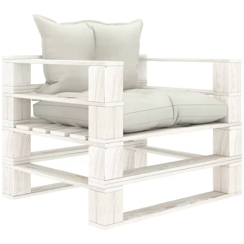 vidaXL Vrtna sofa od paleta s bež jastucima drvena