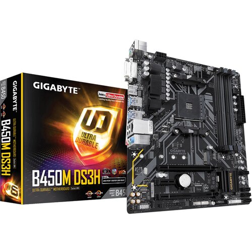 Mb GIGABYTE B450M DS3H 1.0, AMD B450, AM4, 4xDDR4, DVI, HDMI, RAID, micro ATX Cijene