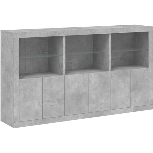  Komoda s LED svjetlima siva boja betona 181,5x37x100 cm Slike