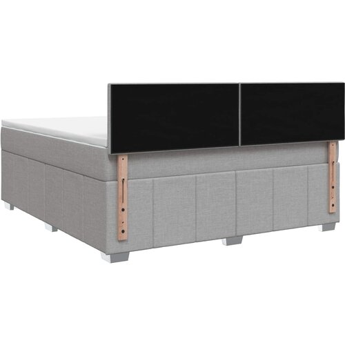  Boxspring krevet s madracem Svjetlosiva 180 x 200 cm Tkanina Slike