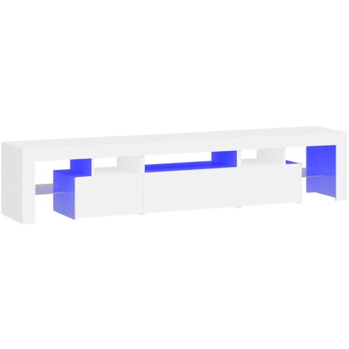 Maison Chic TV omarica - TV stojalo - Televizijska omarica z LED lučkami bela 200x36,5x40 cm, (21701207) Slike