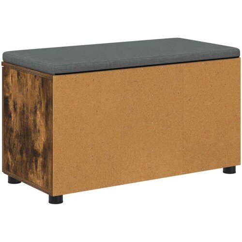  Klupa za hodnik s jastukom Dimljeni hrast 80 x 38 x 46 cm Slike