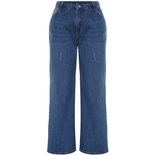 Trendyol Curve Light Blue High Waist Wide Cut Jeans Slike