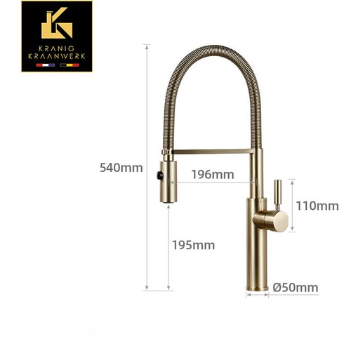 Kranig Kraanwerk Vrhunski razred | Dizajn kuhinjske pipe | Kuhinjska me&scaron;alna pipa s gibljivo cevjo in pr&scaron;ilno glavo | Lorenzo Minimalizem, (21730729) Cene