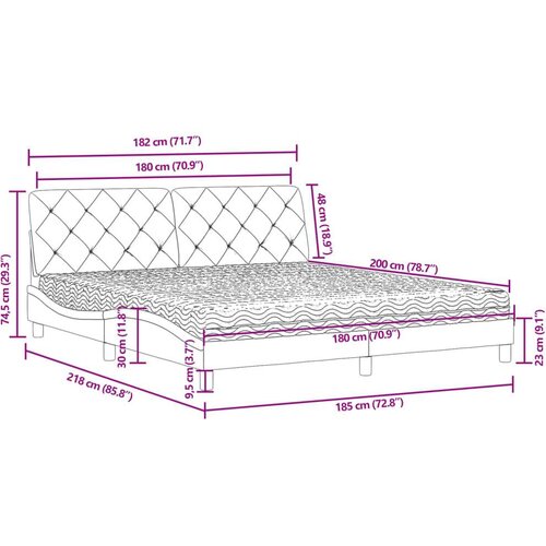 VidaXL Krevet s madracem tamnozeleni 180x200 cm bar&amp;scaron;unasti Slike