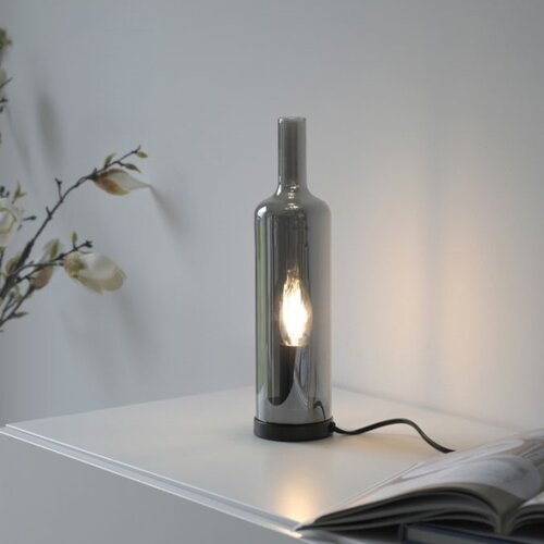 Just LIGHT. 14006-25 - Stona lampa BOTTLE 1xE14/25W/230V crna/zadimljena Slike
