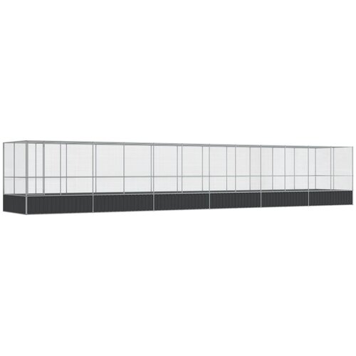  Kavez za ptice s produžetkom srebrni 1246x207x212 cm čelični Slike