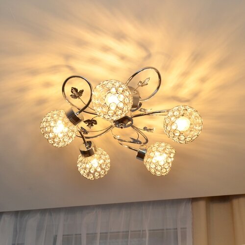  plafonski luster sophia 5xE27/15W/230V sjajni hrom/prozirno staklo Slike
