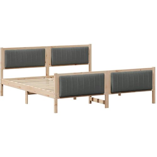 vidaXL Kovinska posteljna konstrukcija z vzglavjem rjava in temno siva, (5000084362) Cene