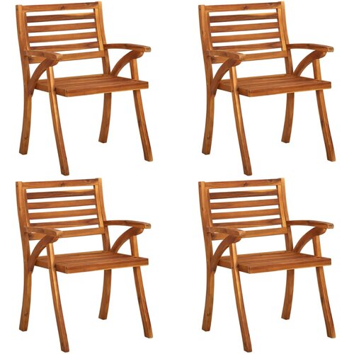  Vrtni stoli 4 kosi trden akacijev les Slike