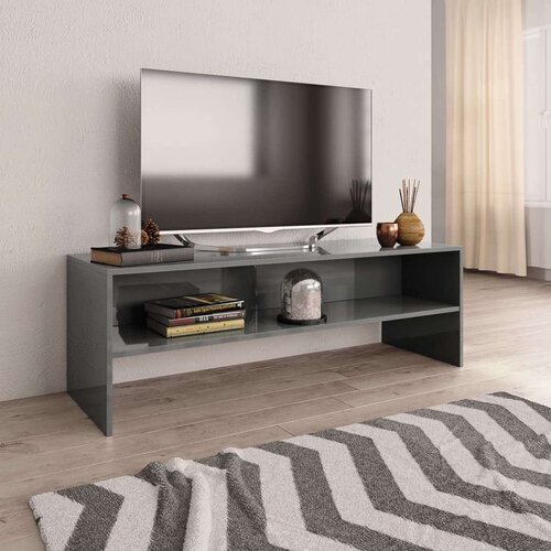 TV omarica visok sijaj siva 120x40x40 cm iverna plošča, (20732257) Cene