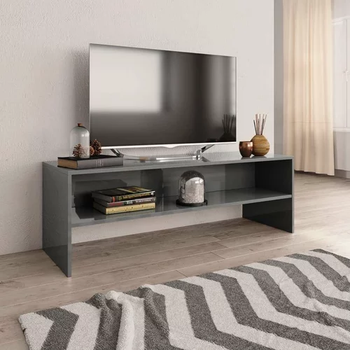 TV omarica visok sijaj siva 120x40x40 cm iverna plošča, (20732257)