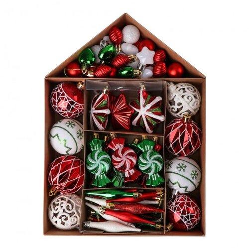 Olimp Sport Icy set novogodišnji ukrasi set zeleno crvena 73K Cene