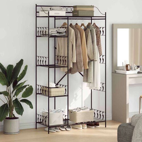Otvoreni ormar s policom Crna 100 x 43 x 188 cm Čelik Slike