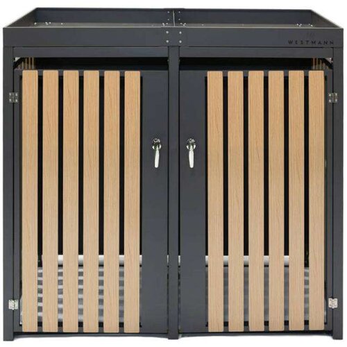  Westman - Spremi&amp;scaron;te za 2 kante za smeće s krovom za biljke Planta | 2x240L | 84x134x124 cm - BRANDED IN GERMANY Slike