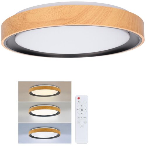  Brilagi - LED prigu&scaron;iva stropna svetiljka FLOCO LED/48W/230V pr. 40 cm drvo/crna + daljinski upravljač Cene