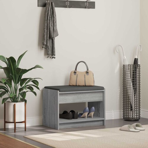  Klupa za hodnik s jastukom Sivi Sonoma 63 x 38 x 45 cm Cene