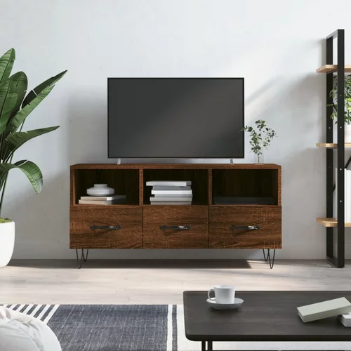 vidaXL TV omarica rjavi hrast 102x36x50 cm inženirski les