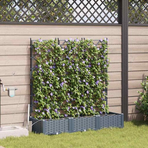  Vrtna saksija 3 pcs Svijetlo siva 120 x 40 x 126 cm Plastika Slike