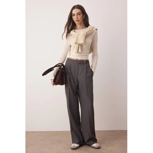 TRENDYOLMILLA ženske pantalone Twoaw26Pl00036, Gri-Gray Slike