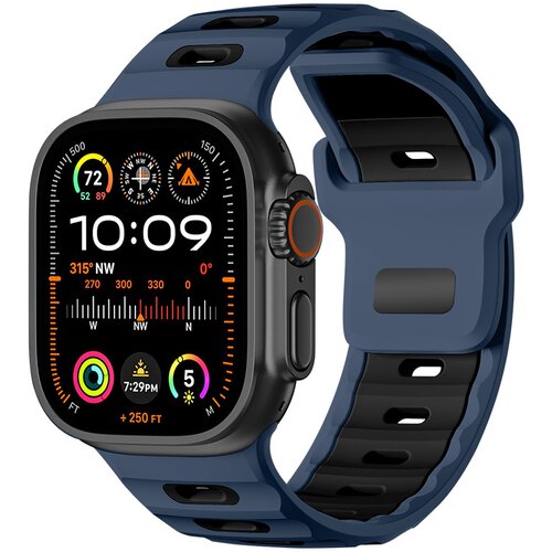 INF Silikonski pa&scaron;ček za Apple Watch 38/40/41mm Black+Blue, (5000078988) Cene
