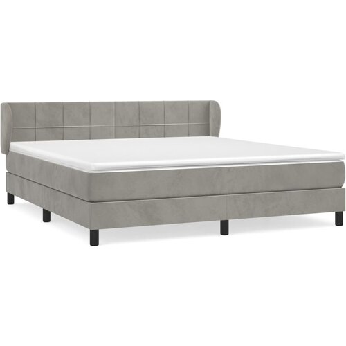 Maison Chic Box spring postelja - Vzmetna postelja z vzmetnico svetlo siva 180x200 cm žamet SL14986, (21901876) Slike