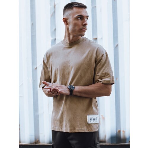 DStreet T-shirt męski kamelowy Slike
