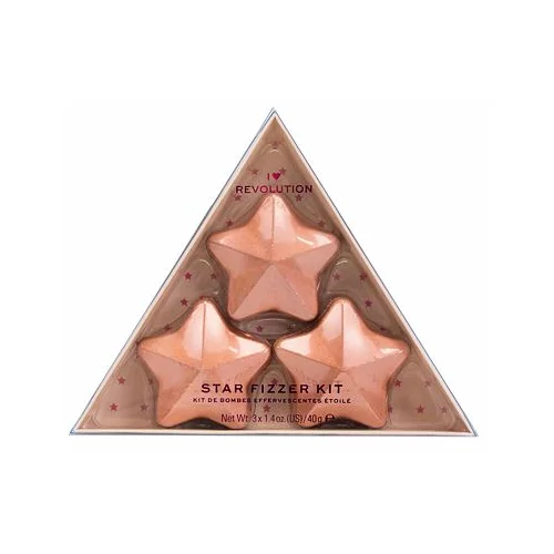 Revolution Star Bath Fizzer Kit nijansa Coconut darovni set bomba u obliku zvijezde za kupku 3 x 40 g za žene