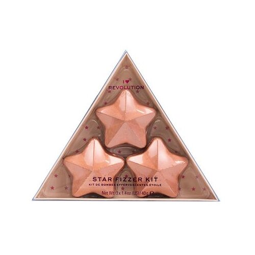 Revolution star bath fizzer kit odtenek coconut darilni set kopalna bombica v obliki zvezde 3 x 40 g za ženske Cene