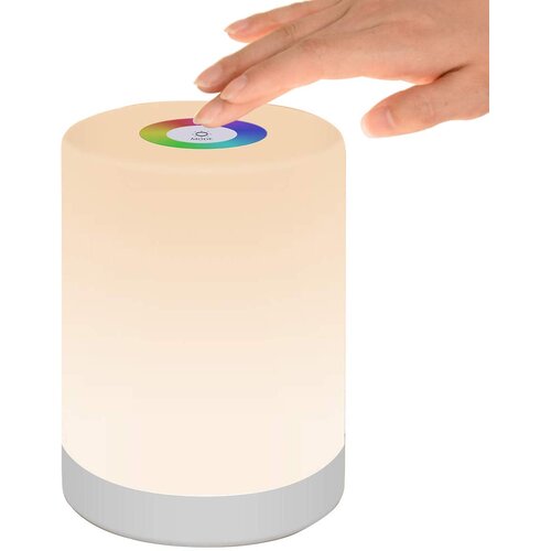 WIRELESS PLACE LED pisana nočna lučka za spalnico za vstajanje in hranjenje, prenosna svetilka RGB, zatemnitev na dotik, USB polnjenje, 1001-bela, pisana-1,6 W, (5000129229) Cene
