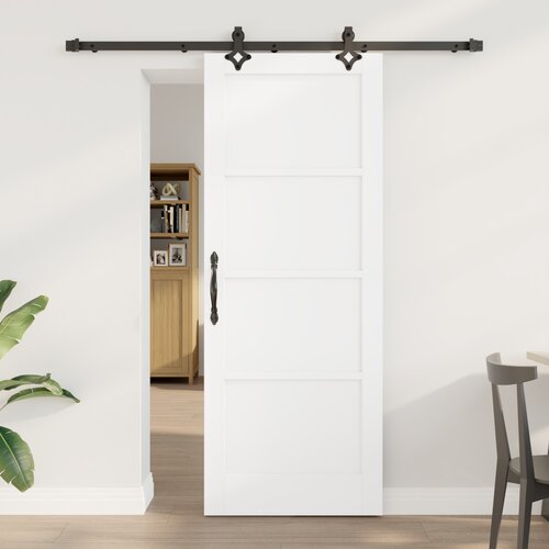 VidaXL drsna vrata s kompletom opreme bela 78x202 cm trdi les bor, notranja vrata &amp;#039;ORKDAL&amp;#039;bela 78x202x4 cm trdi les bor Slike