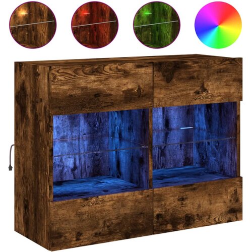 Maison Chic Stenska TV omarica - TV stojalo - Televizijska omarica z LED lučkami dimljeni hrast 78,5x30x60,5 cm, (21701599) Cene