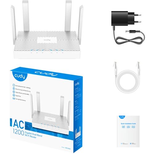 Cudy WR1300E AC1200 Dual Band 2.4+5Ghz Wi-Fi Ruter 1W/3LAN Gbit,4x5dBi Wisp/AP/REP Cene